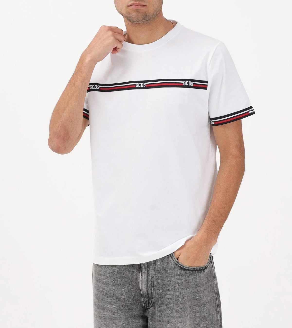 T-Shirt GCDS Essentials "Logo Tape" uomo