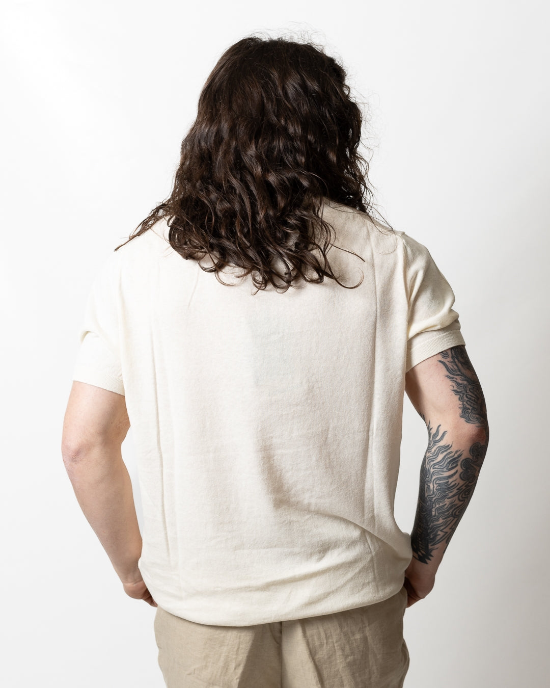 T-Shirt Liu Jo in misto lino con bottoni uomo