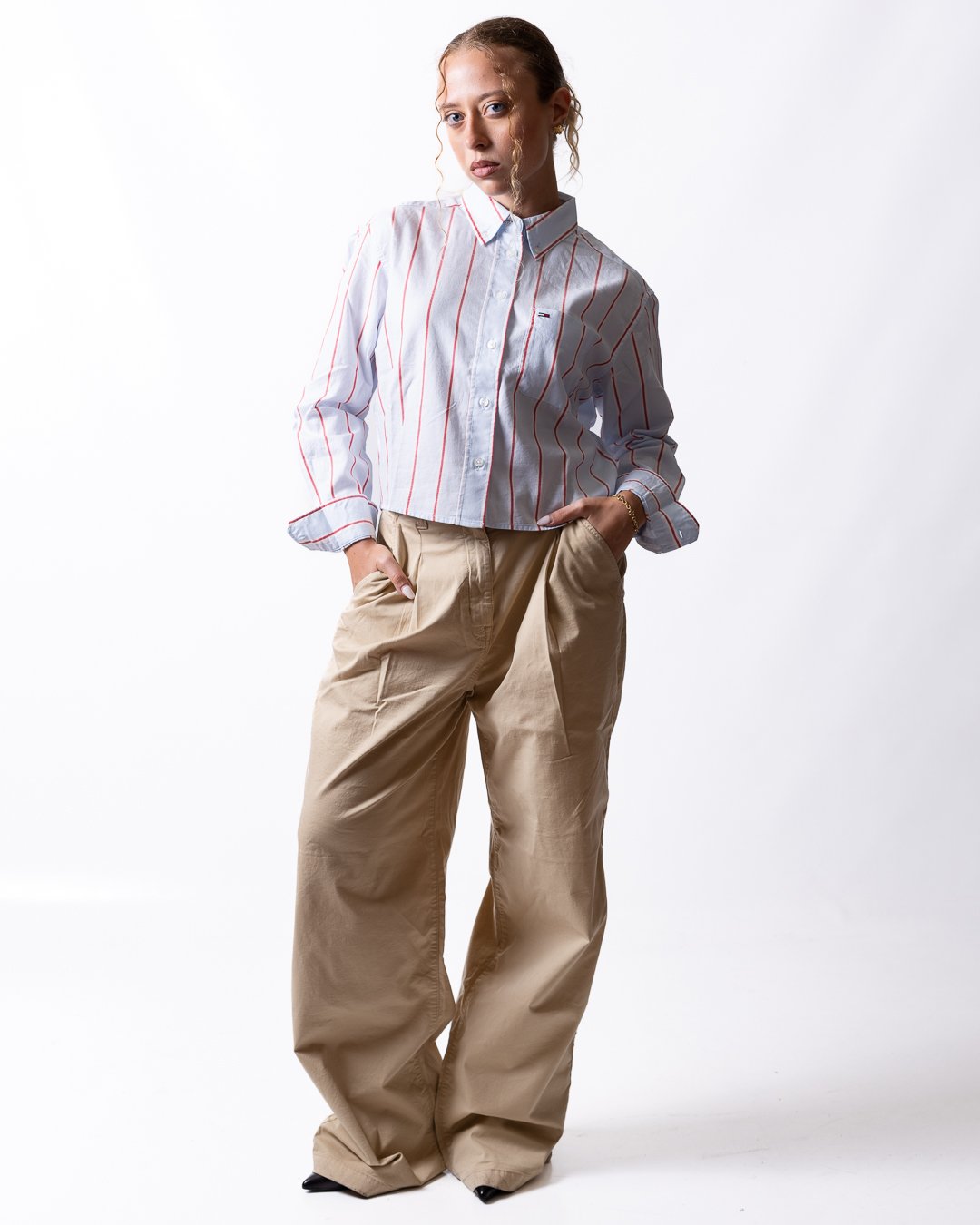 Camicia Tommy Jeans "Cropped Stripe" donna