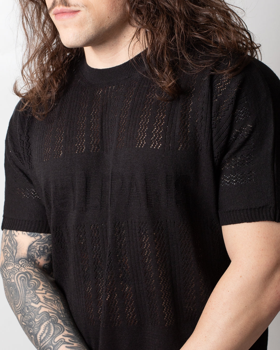 T-Shirt Gaelle girocollo in maglia traforata uomo