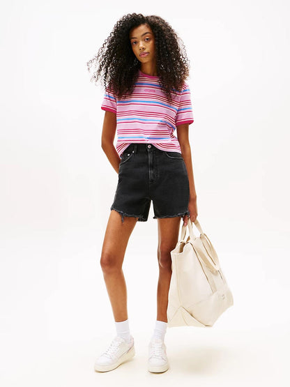 T-Shirt Tommy Jeans slim a strisce donna