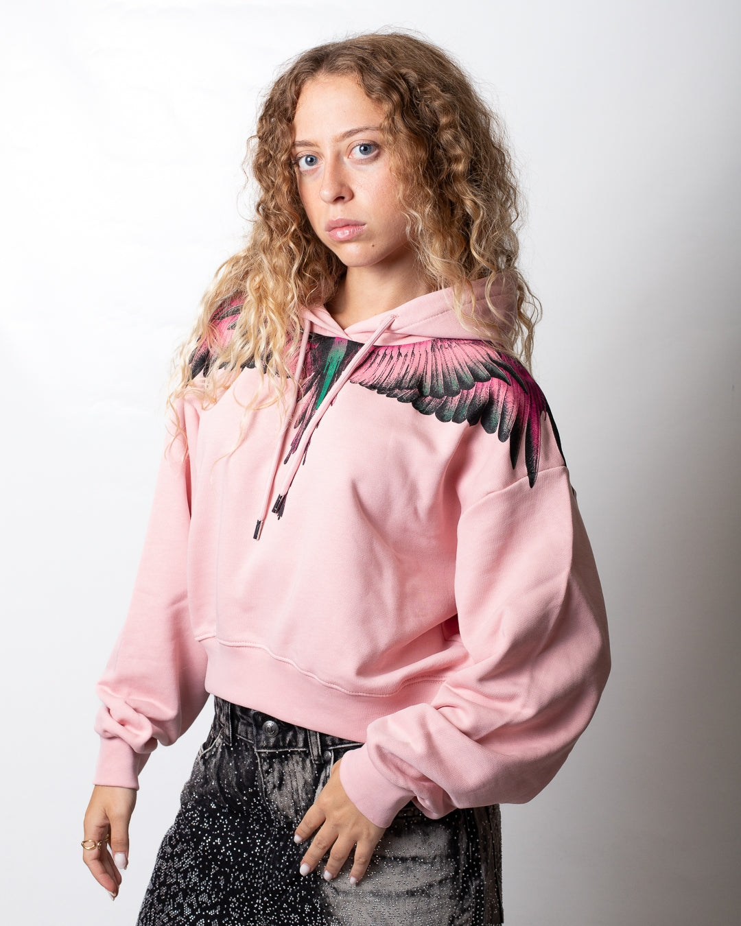 Felpa Marcelo Burlon con cappuccio "Logo Wings" donna