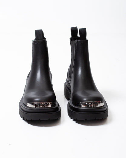 Stivali Just Cavalli slip-on in pelle con placchetta logata uomo