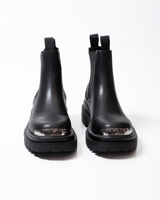 Stivali Just Cavalli slip-on in pelle con placchetta logata uomo