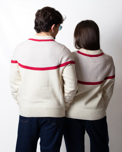 Maglia GCDS girocollo in lana "Stripes Logo"