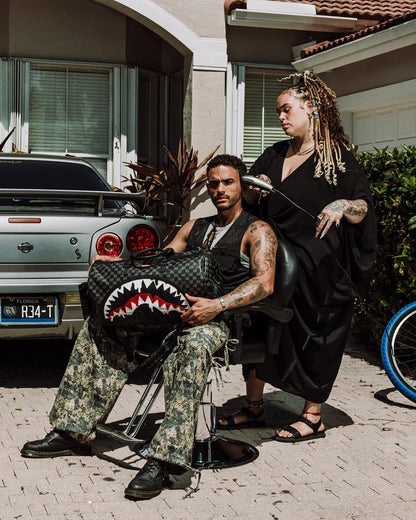 Borsone Sprayground nero Dripping sharks in paris large duffle