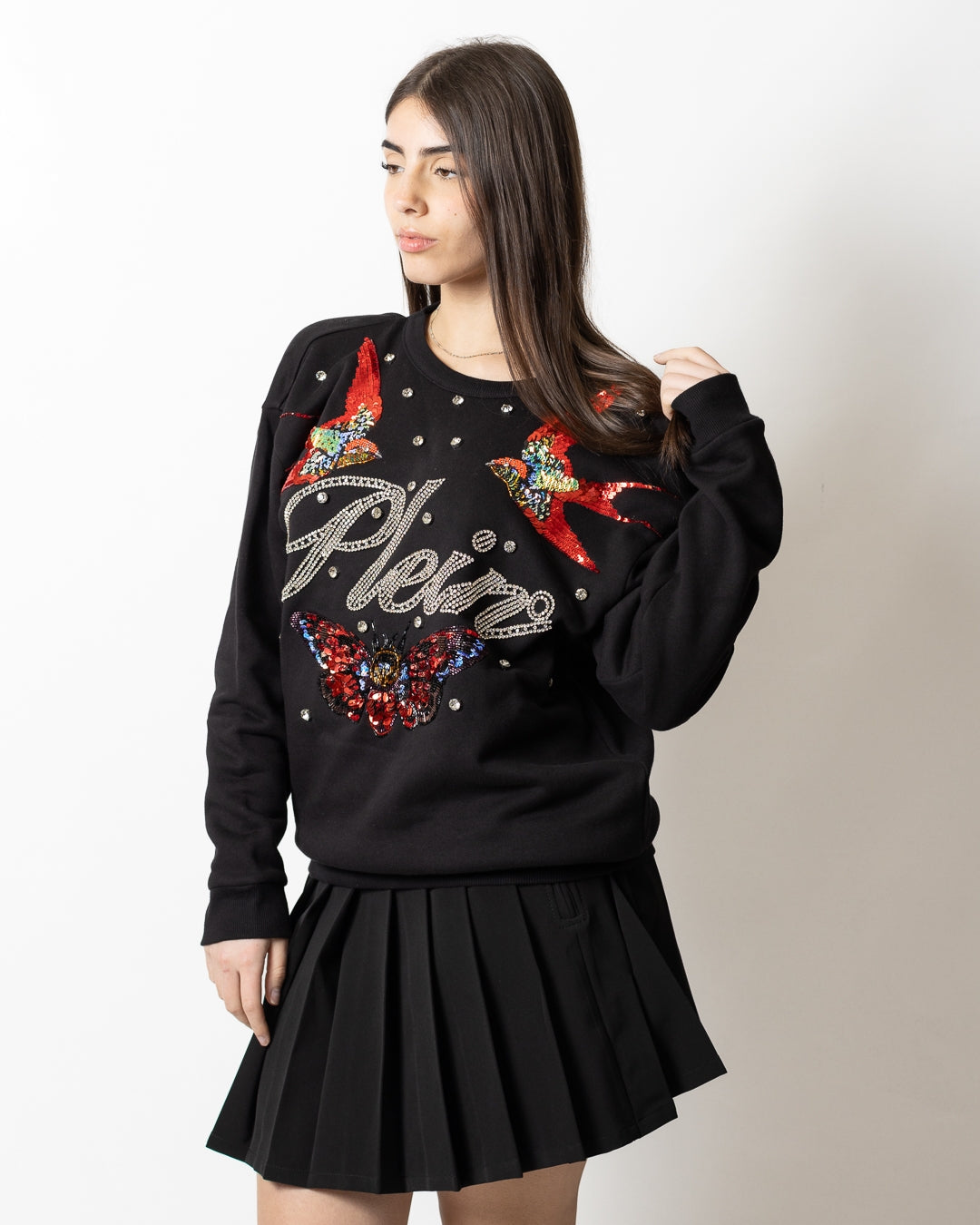 Felpa Philipp Plein "Open Back Tattoo Strass" donna