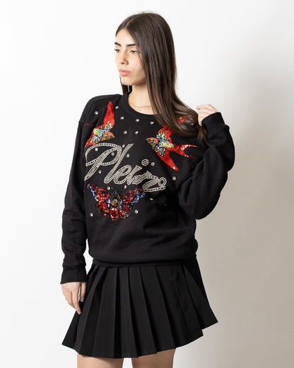 Felpa Philipp Plein "Open Back Tattoo Strass" donna