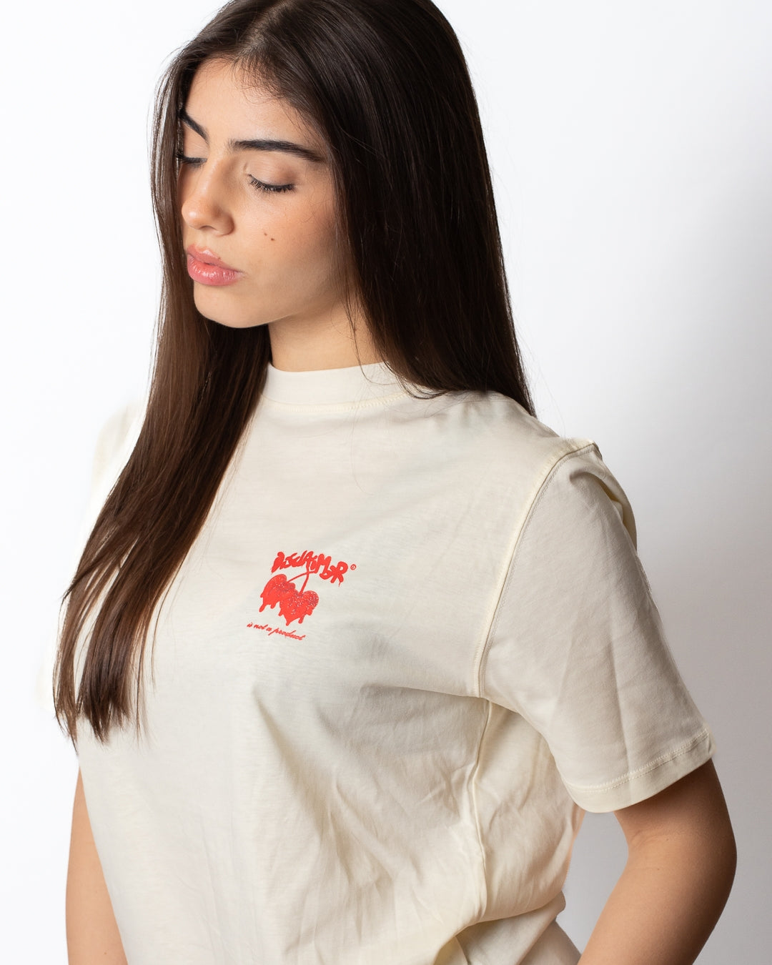 T-Shirt Disclaimer con stampa "Cherry" donna