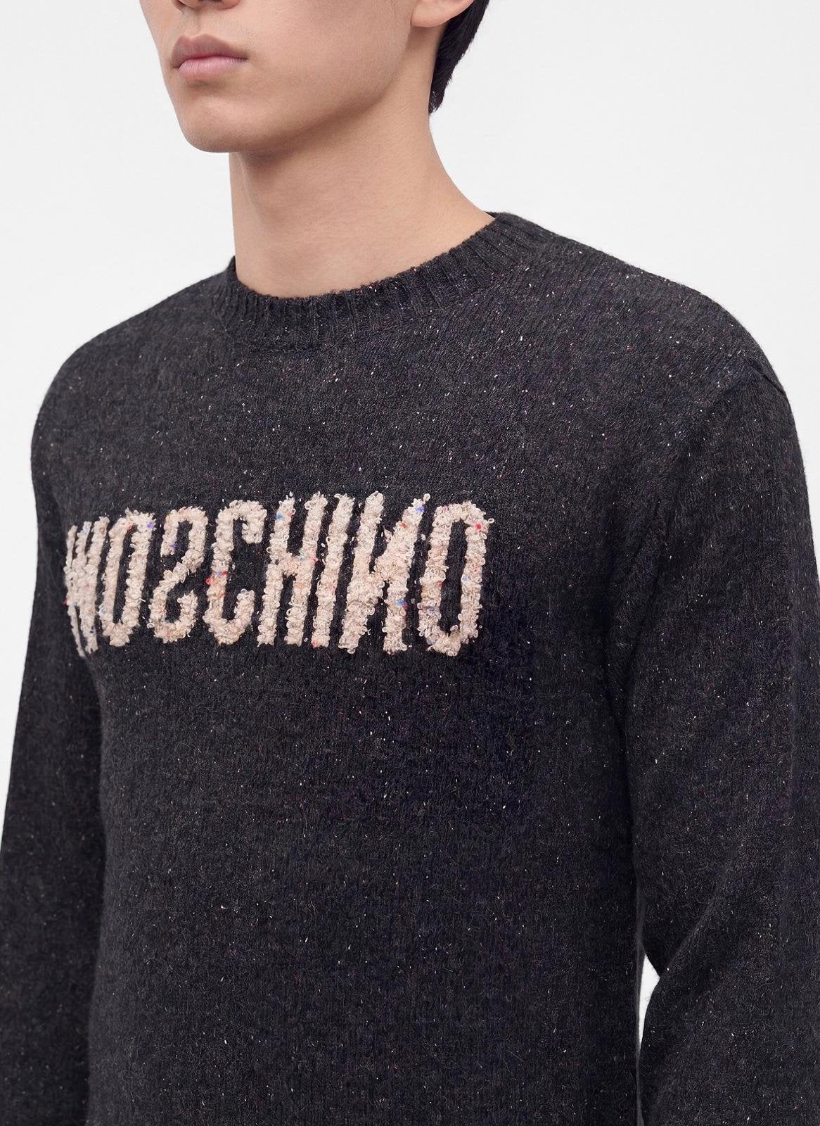 Maglia Moschino girocollo in misto lana "Logo Inside Out" uomo