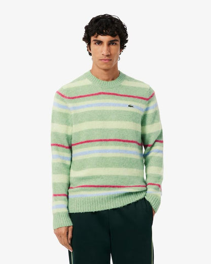Maglia Lacoste girocollo a strisce multicolor