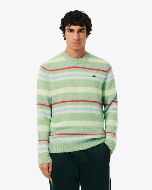 Maglia Lacoste girocollo a strisce multicolor