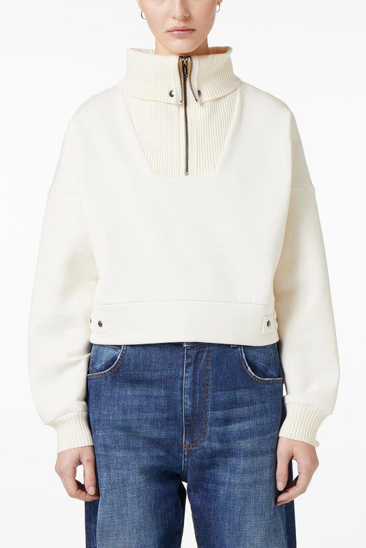 Felpa Iceberg a mezza zip con dettagli in maglia donna
