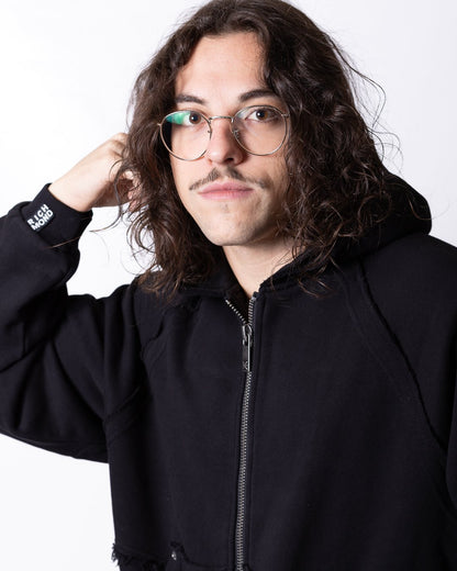Felpa Richmond X full zip con cappuccio e logo con applicazioni