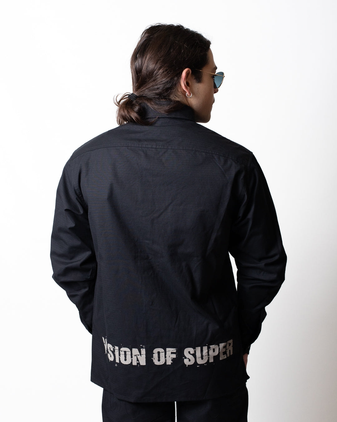 Camicia Vision of Super con tasche e fiamme uomo