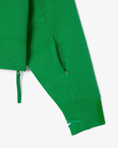 Felpa Lacoste cropped con cappuccio e logo in silicone donna