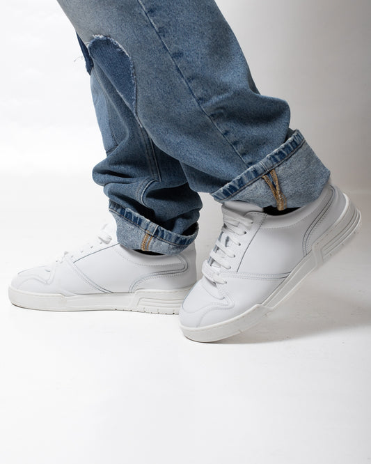 Sneakers Moschino in vera pelle classic design uomo