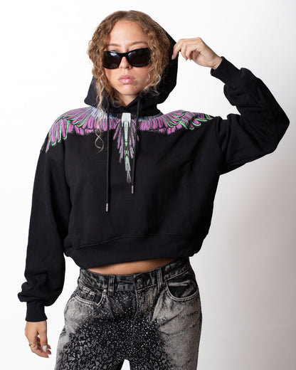Felpa Marcelo Burlon con cappuccio "Logo Wings" donna