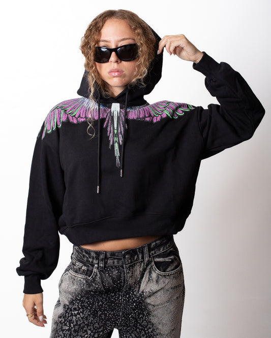 Felpa Marcelo Burlon con cappuccio "Logo Wings" donna