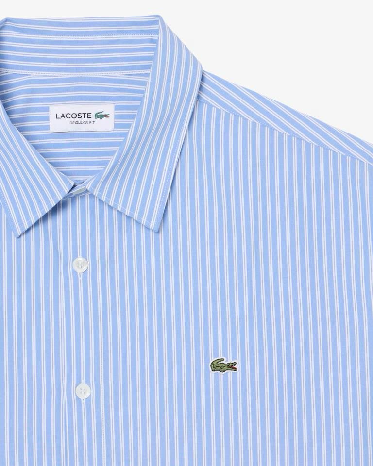Camicia Lacoste candy stripe con iconico logo ricamato
