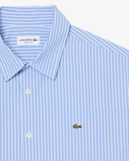 Camicia Lacoste candy stripe con iconico logo ricamato