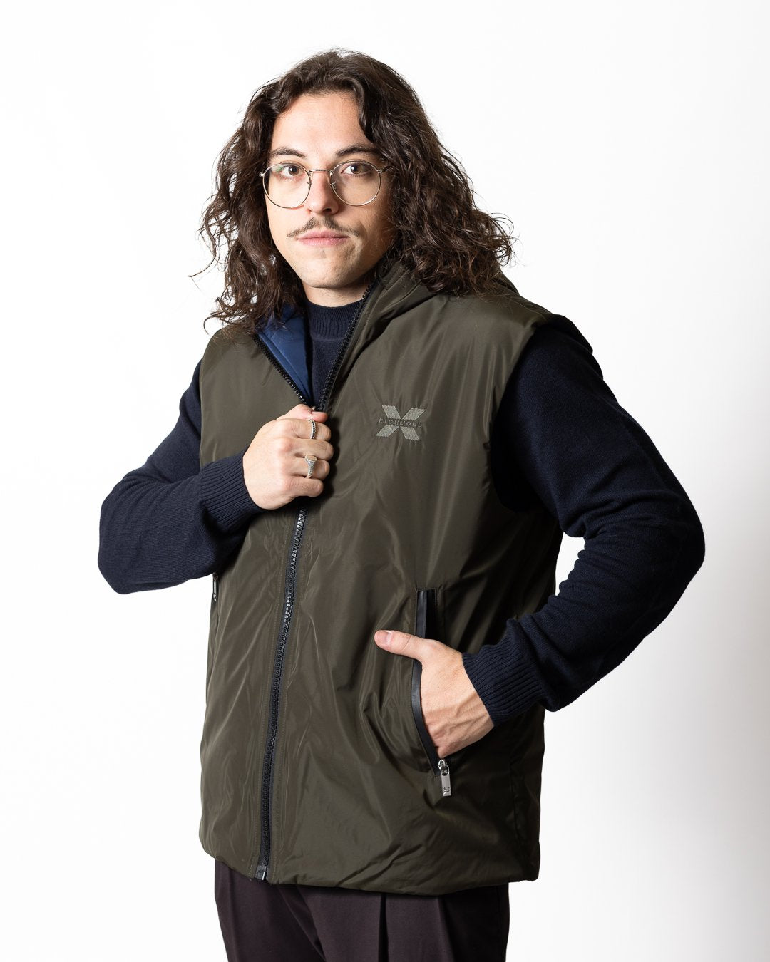 Gilet Richmond X reversibile con logo ricamato