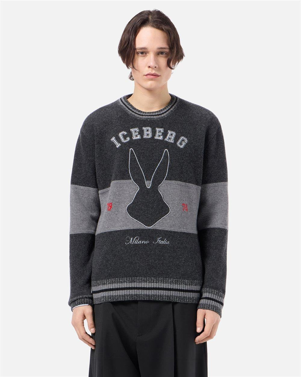 Maglia Iceberg in lana Bugs Bunny Looney Tunes con ricami