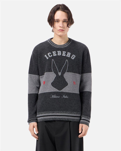 Maglia Iceberg in lana Bugs Bunny Looney Tunes con ricami