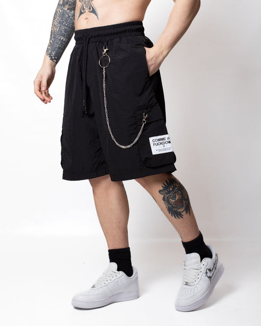 Bermuda Comme des Fuckdown in nylon con catena uomo