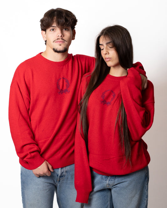 Maglia Moschino in misto lana con ricamo "Laurel crown"