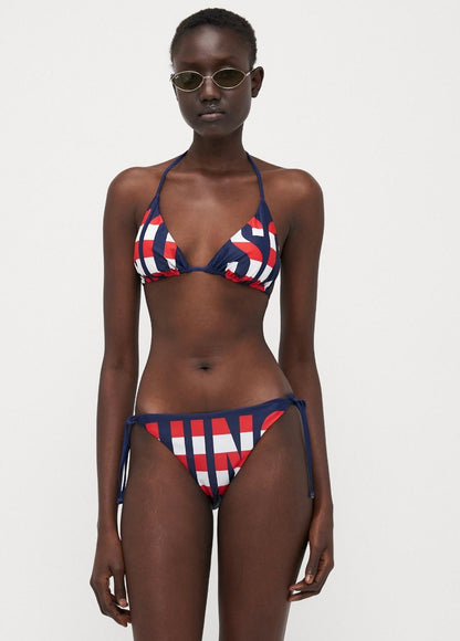 Triangolo mare Moschino Swim con maxi logo a strisce donna