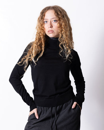 Maglia Iceberg in lana collo alto e logo ricamato