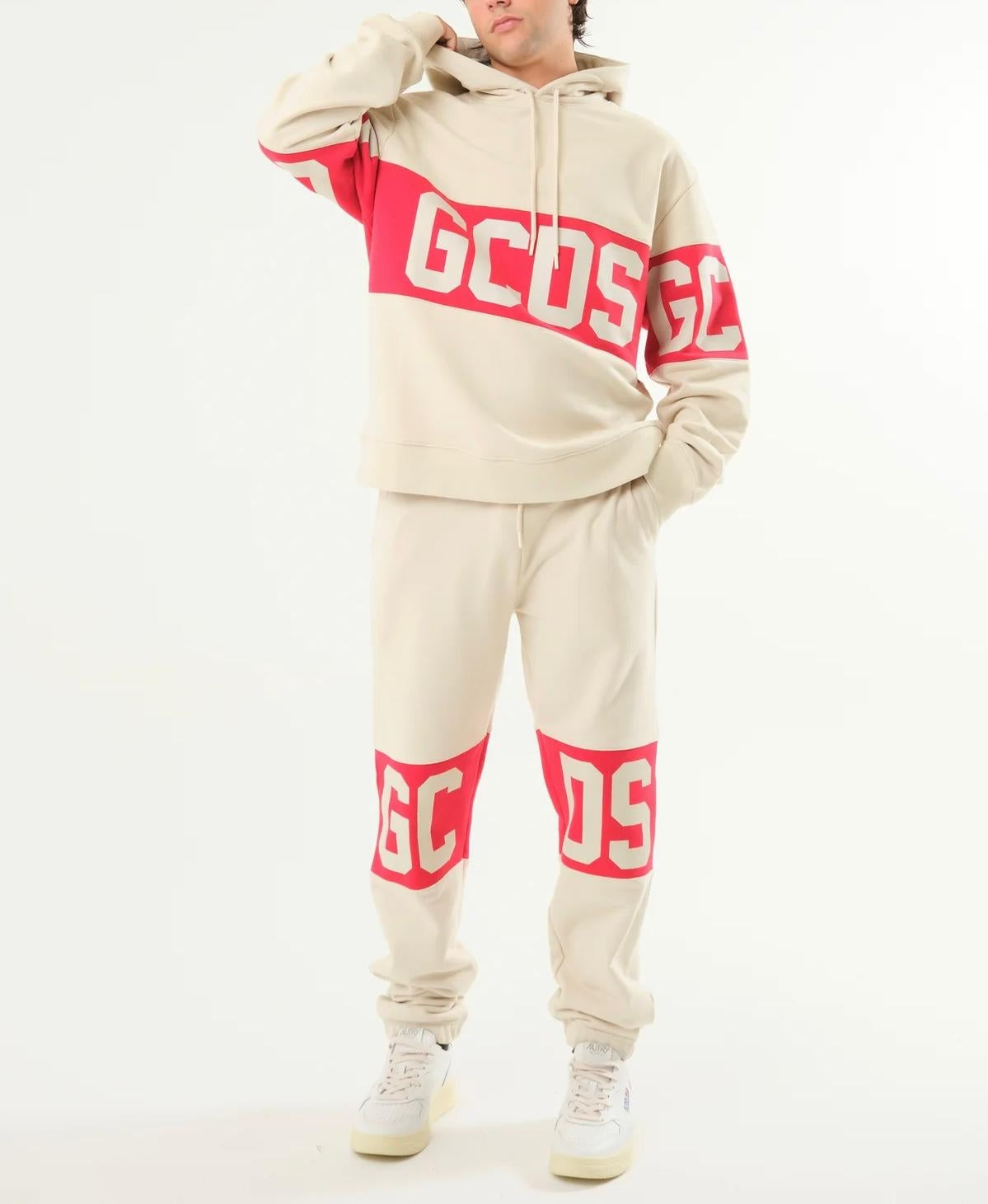 Felpa GCDS in piquet con cappuccio "Band Logo"