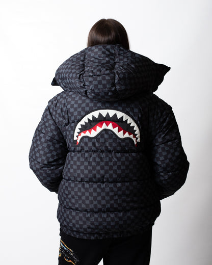 Giubbotto Sprayground puffer con cappuccio e maniche staccabili