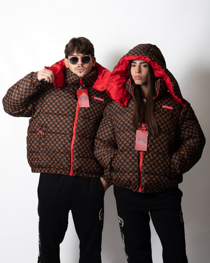 Giubbotto Sprayground puffer con cappuccio e maniche staccabili