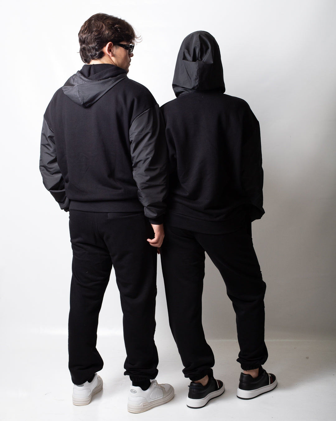 Felpa GCDS "Band Logo Nylon" fullzip con cappuccio