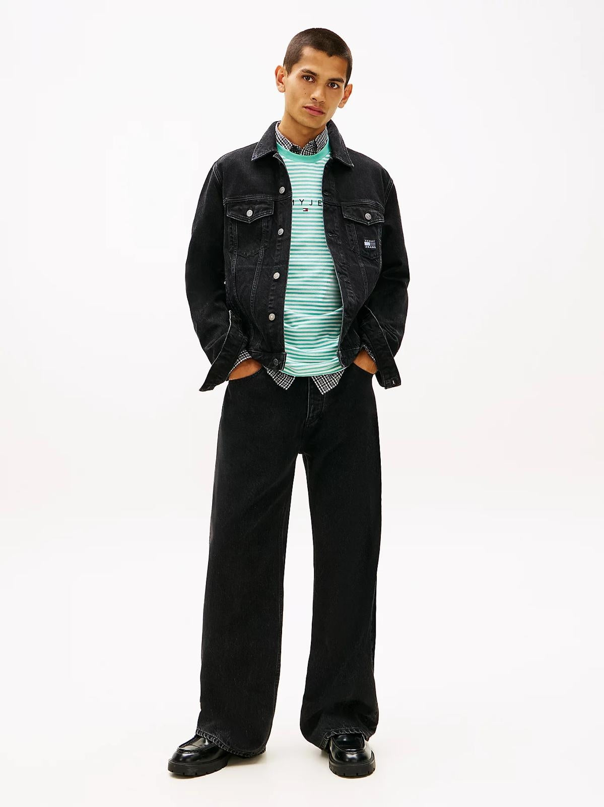 Giubbotto Tommy Jeans "Traker Flag" in jeans uomo