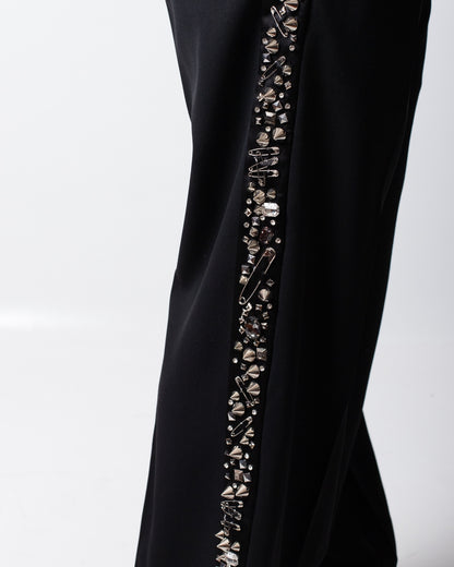 Pantalone John Richmond con borchie, graffette e strass uomo