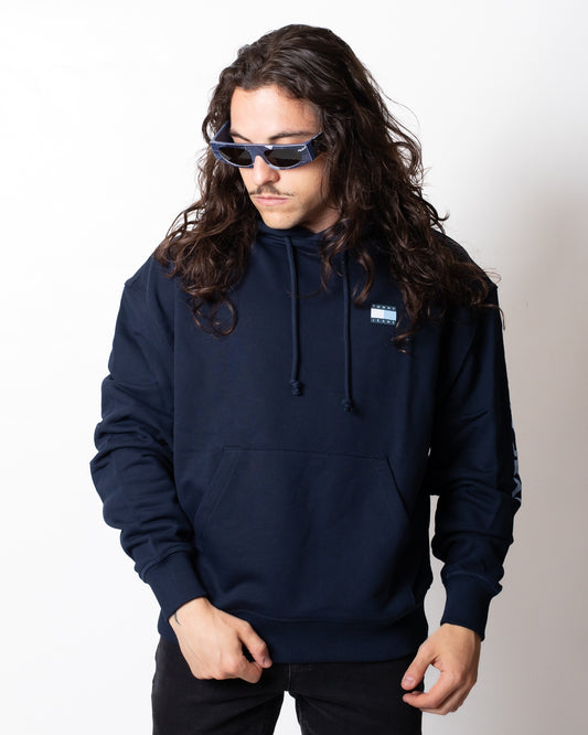Felpa Tommy Jeans con cappuccio e logo in rilievo uomo
