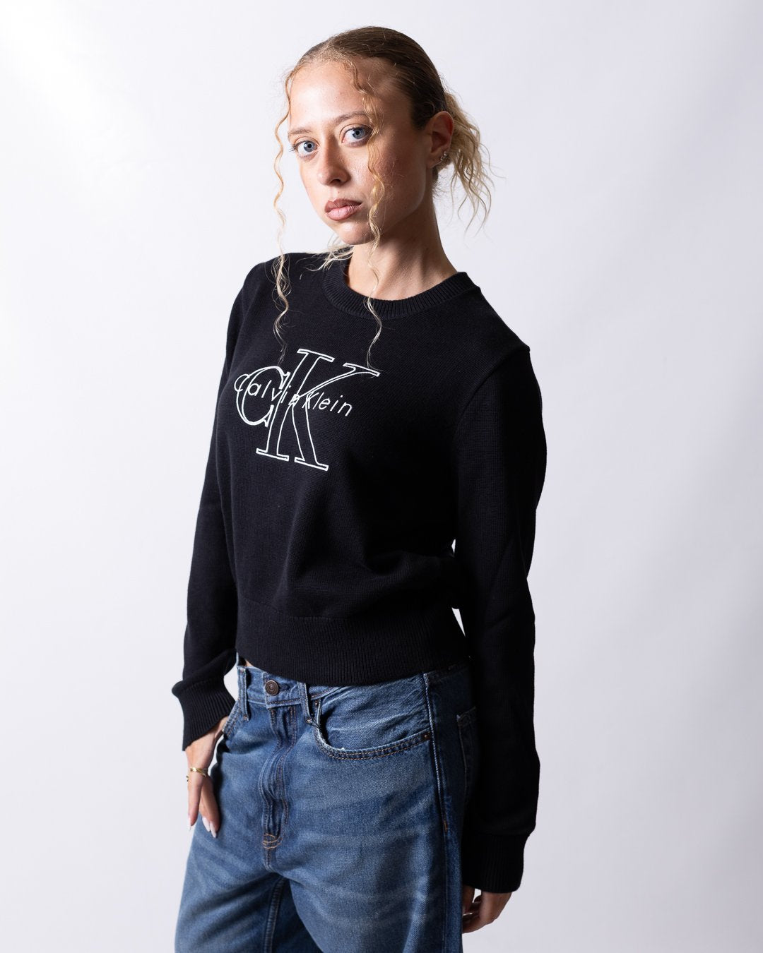 Maglia Calvin Klein girocollo "Embroidery Logo" donna