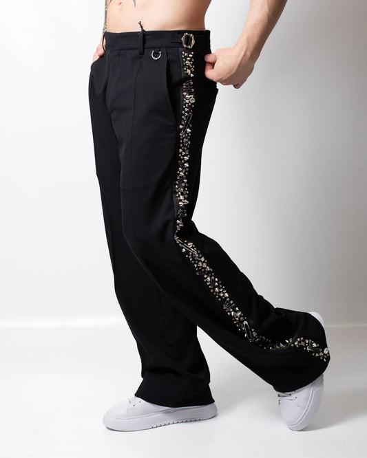Pantalone John Richmond con borchie, graffette e strass uomo