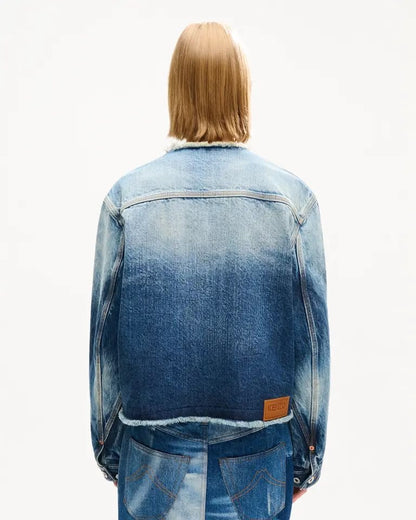 Giubbotto Kenzo Paris in jeans con stampa decorativa e patch logo