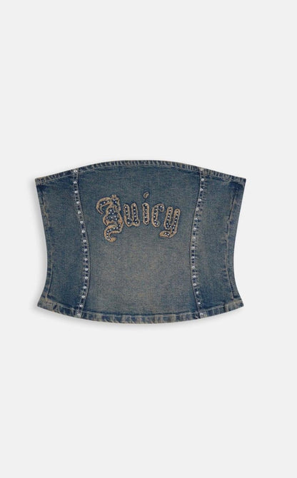 Top Juicy Couture con logo e borchie
