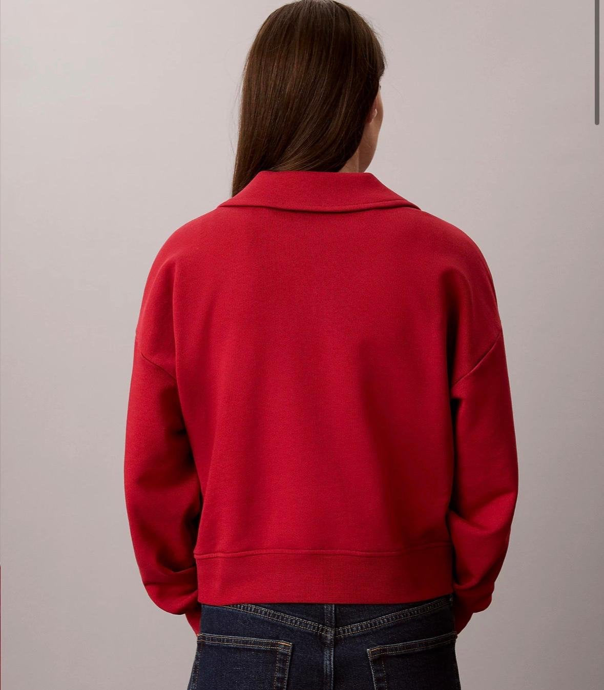 Felpa polo Calvin Klein Jeans con logo stampato e ricamato