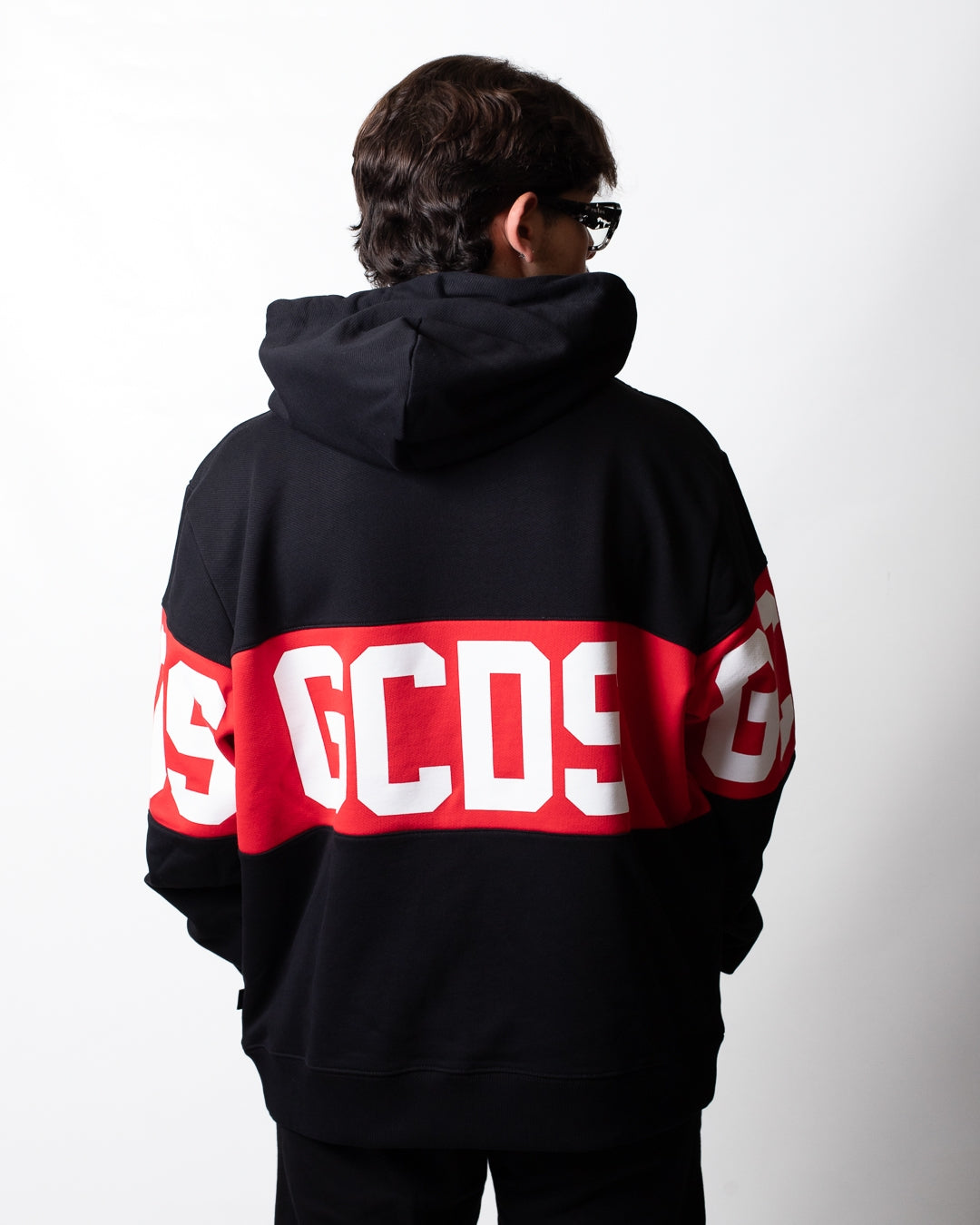 Felpa GCDS in piquet con cappuccio "Band Logo"