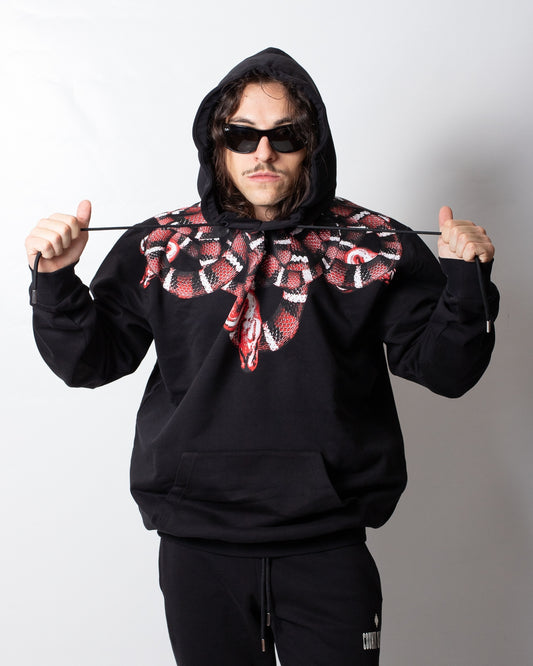 Felpa Marcelo Burlon con cappuccio "Red Snake" uomo