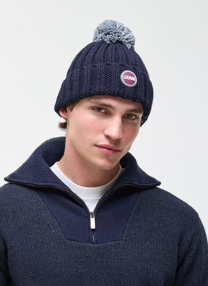 Cappello Colmar in costina con pompon