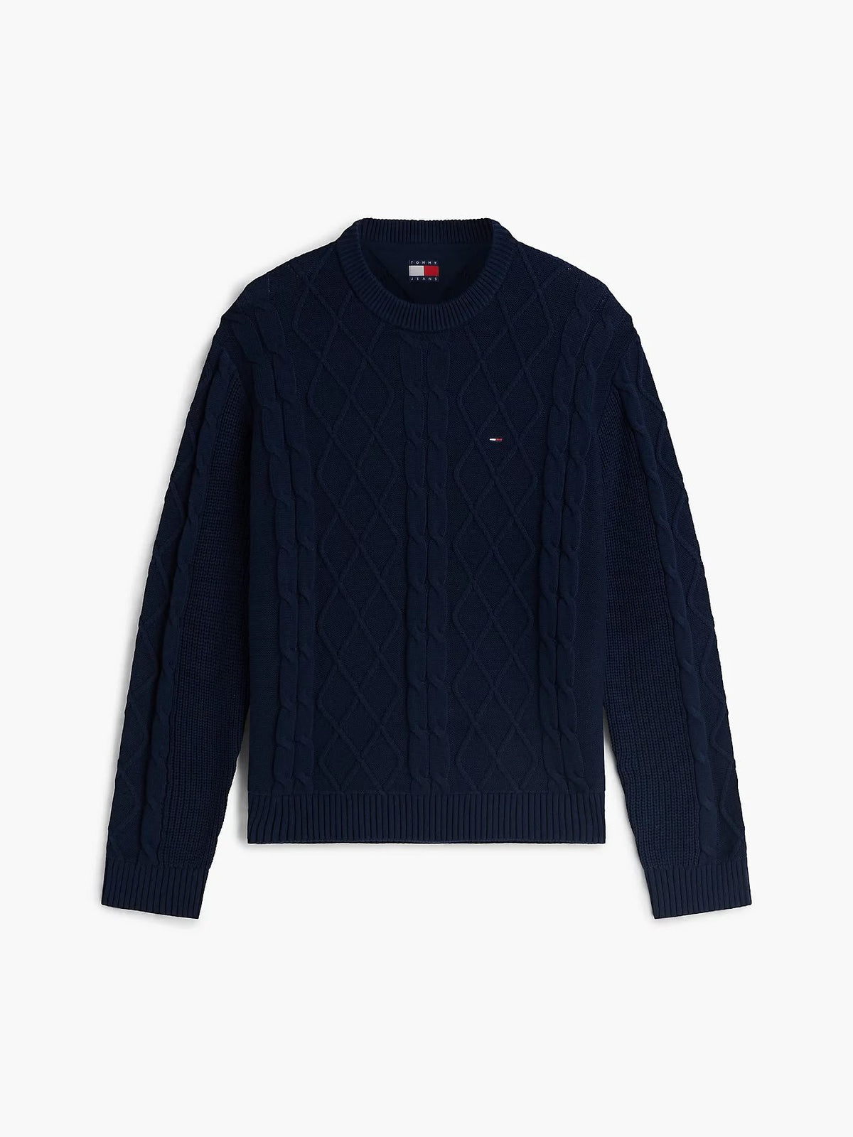 Maglia Tommy Jeans girocollo ricamata con logo flag uomo