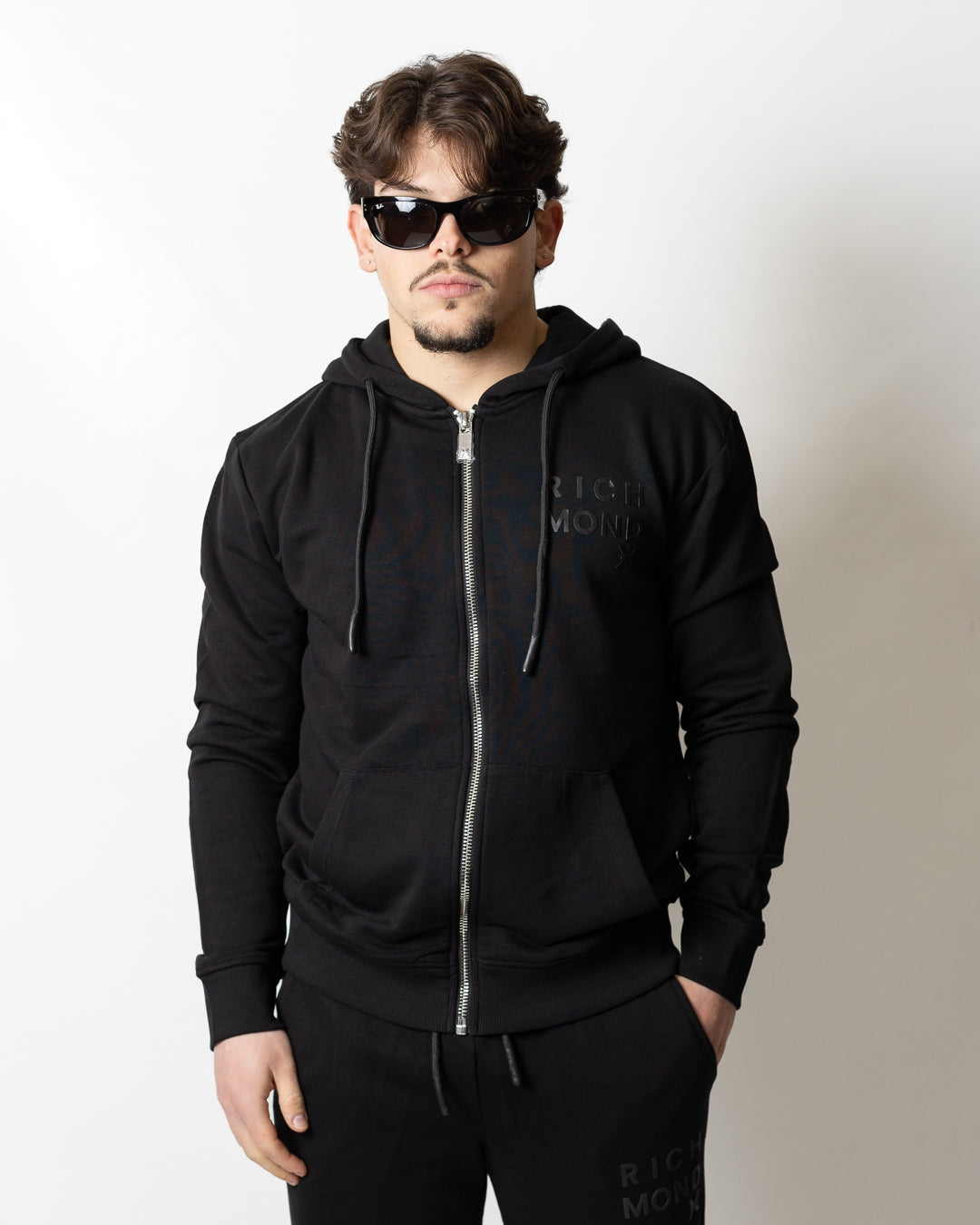 Felpa Richmond X fullzip con cappuccio e logo uomo