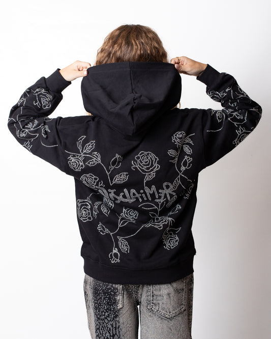 Felpa Disclaimer con cappuccio e borchie donna